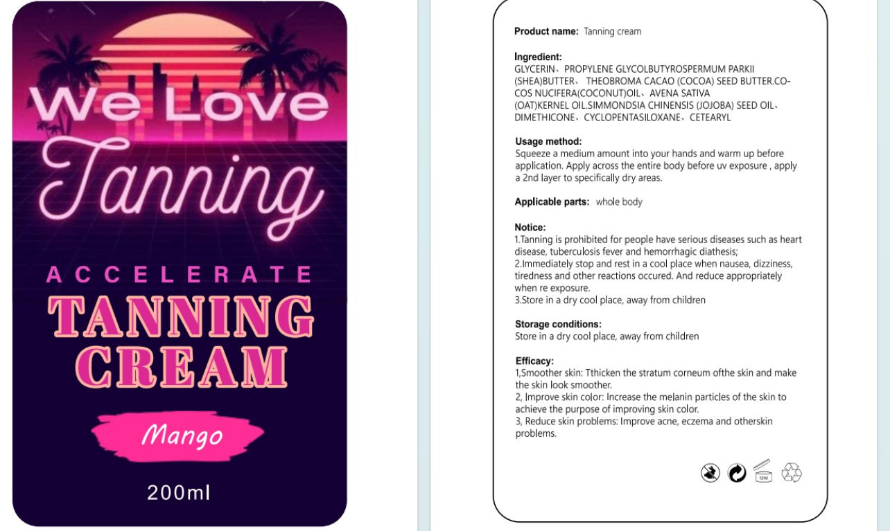 Tanning Accelerator Cream